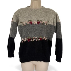 Suéter Floral Bella Italy Super Niño Mohair Bordado Baya Hecho en Italia - Imagen 1 de 7