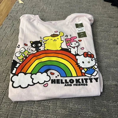 Camisa para mujer Hello Kitty & Friends Sanrio talla XL (46/48) rosa manga corta nueva con etiquetas Foto 1 de 3