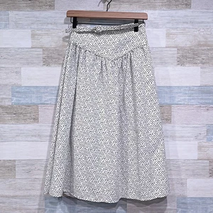 Corey Lynn Calter Yoke Belted Midi Skirt White Black Dot Anthropologie Womens XS - Picture 1 of 6