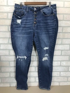 Judy Blue Damen Jeans 18W High Waist Button Fly Skinny Fit Med Wash Stretch - Bild 1 von 11