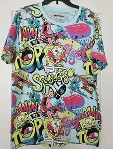 SpongeBob Nickelodeon Graphic Tee Large Multicolor Unisex NWOT NB655 - Picture 1 of 9