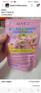 Turmeric Kojic Acid Pads Turmeric&Kojic Cleansing Pads Facial Sponges Exfoliate - Picture 1 of 10
