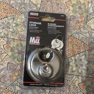 U-Haul Storage Lock Maximum Security 2-3/4in Stainless Steel 02870 Unopened Keys - Picture 1 of 6
