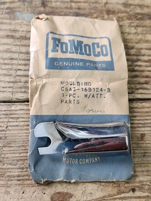 NOS 1966 Ford XL LTD Country Squire RH Fender Front Molding End C6AZ-16B124-B - Image 1 of 4