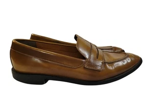 EVERLANE The Modern Penny Loafer Leather Flats in Rum Brown Made in ITALY Sz 8 - Picture 1 of 5