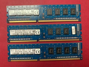 🟪SK Hynix 12GB (3x4GB) 1Rx8 PC3-12800U Desktop Ram Memory HMT451U6AFR8C-PB - Picture 1 of 2