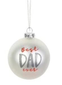 CHRISTMAS ORNAMENT round Best DAD Ever 3.95” NIB Enesco - Picture 1 of 3