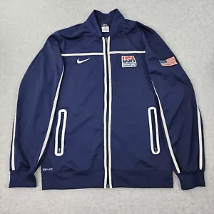 USA Basketball National Team Jacket Mens Large Nike Dri-Fit Blue Full Zip - Picture 1 of 17