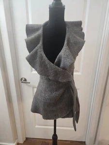 Suéter de Lana Marisa Christina Top Envoltura Detalles Festoneados Talla S Nuevo sin Etiquetas - Imagen 1 de 9