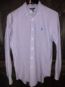 Polo Ralph Lauren camicia uomo media 15 1/2 32/33 viola manica lunga vestibilità classica - Foto 1 di 4