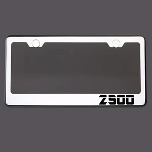 Polish Mirror License Plate Frame 2500 Laser Etched Metal Screw Cap - Picture 1 of 8