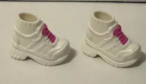 Barbie White Sneakers Tennis Shoes Runners with Pink Laces - Picture 1 of 5