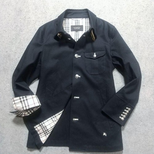 Cappotto Burberry Black Label Marine Pea taglia M metallo bottoni moda uomo esterno