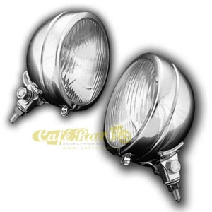 Pair Lights Spare Spot USA Style Chrome-Plated 4 1/2” 115mm Approved 2pz - Picture 1 of 1