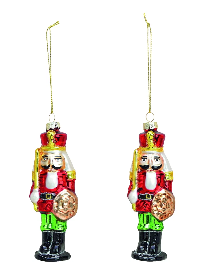 Nussknacker Set Glas Christbaumschmuck Baumschmuck Deko Figuren Kugeln Anhänger - Bild 1 von 1