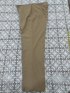 Talbots Classic Side Zip Pants Womens 12 Camel Beige Mid Rise Straight Stretch - Picture 1 of 11