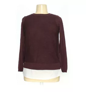 Hilary Radley Damen Large Strickpullover Burgund Two-fer Pullover Stretch - Bild 1 von 2