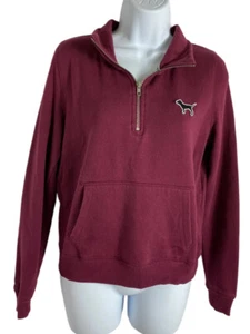 Victoria's Secret Sudadera Rosa Talla S 1/4 Cremallera Pulóver Borgoña Sudaderas Prenda para el torso - Imagen 1 de 5