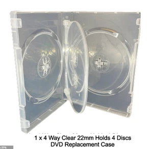 4 Wege durchsichtige DVD 22mm Buchrücken hält 4 Discs leere Ersatzhüllen HQ MENGE - Bild 1 von 132