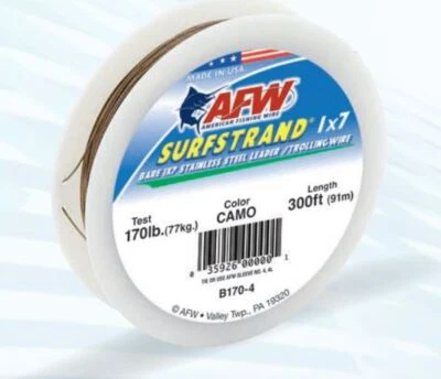 AFW Surfstrand 1x7 Stainless Leader Wire | 30 Feet Camo | Pick Test - Image 1 of 3