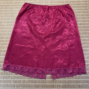 Falda De Colección ST Michael Media Sin Mangas Borgoña Vino Tinto Talla 12/14 Encaje Ribete Abertura - Imagen 1 de 8