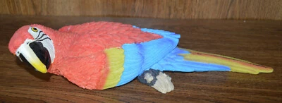 Escultura de parede papagaio arara escarlate resina pássaro tropical decoração para casa arte 12" - Imagem 1 de 4
