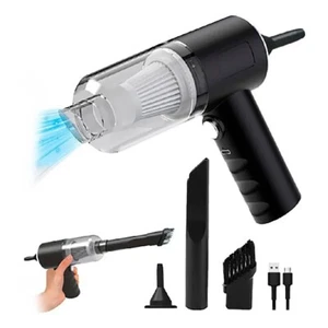 ASPIRAPOLVERE 3 IN 1 SENZA FILI RICARICABILE AUTO CASA UFFICIO ASPIRA SOFFIA USB - Foto 1 di 10