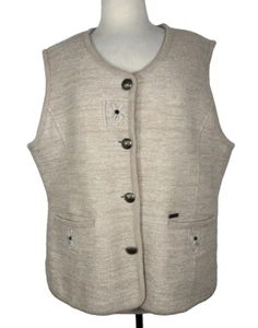 Chaleco Vintage Solo Para Mujer Talla XL Mezcla de Lana Bordado Botones Delanteros Nuevo - Imagen 1 de 13