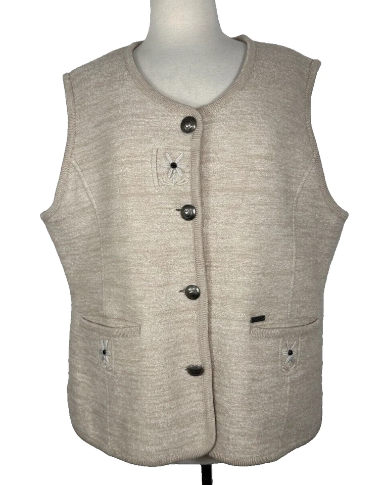 Chaleco de Colección Solo Para Mujer Talla XL Mezcla de Lana Bordado Botones Delanteros Nuevo Foto 1 de 4