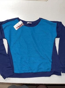 NEW WITH TAGS BONGO AQUA-JUNIOR SWEATSHIRT BLUE SLEEVES SZ MEDIUM - Picture 1 of 1