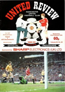 Manchester United v AFC Bournemouth 1988-1989 FA Cup 22/2/1989 - Imagen 1 de 1