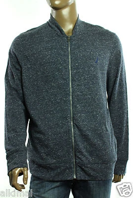 New Mens Nautica Full Zip Navy Jersey Track Sweat Jacket Sweater Cardigan XL - Image 1 of 3