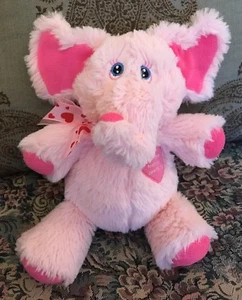 NEU JOHN 15:12 LIEBE EINANDER FIESTA rosa Herzen Baby 12 Zoll ELEFANT PLÜSCH #Y1 - Bild 1 von 8