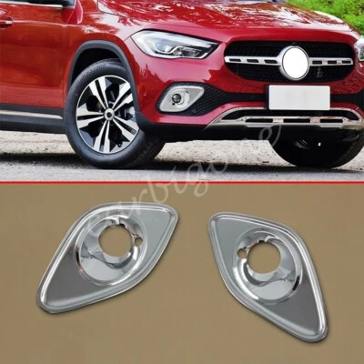 Chrome Front Fog Light Cover Trims For Mercedes-Benz GLA 250 2021-2023 Accessory - Image 1 of 4