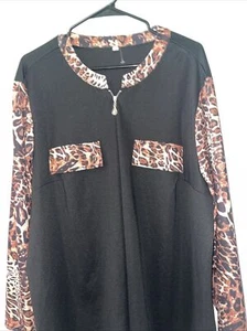 Top stampa animalier taglia 3X nuovo senza etichette 95% poliestere, 5% spandex - Foto 1 di 2