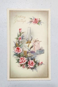 Tarjeta de regalo vintage de rosas con lámpara de aceite - Imagen 1 de 5