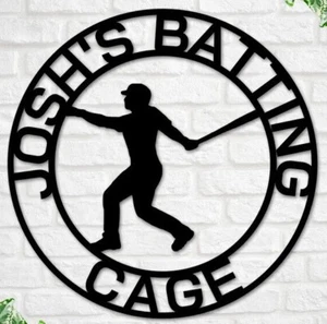 Personalized Baseball Metal Name sign Home Decor Decorative Wall Art Best Gift - Picture 1 of 7