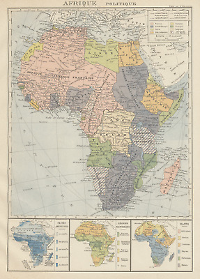 COLONIAL AFRICA Afrique. League Of Nations Mandates. Ethnicity 1929 Old Map • 50.31$