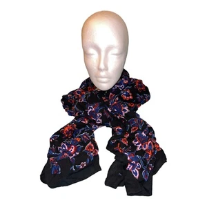 Banana Republic Scarf Womens Long Detailed Flowers Multicolored 19" x 64" - Picture 1 of 7