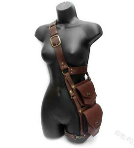  PU Leather 2021 Medieval Warrior Metal Crossbody Leg Bag Cosplay Double Bag
