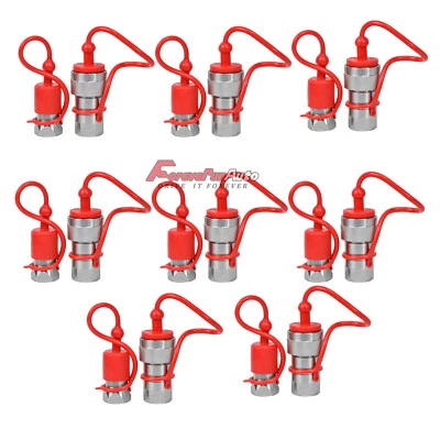 FOREVERUNAUTO 8 Sets 1/2" Ag Poppet Pioneer Style Hydraulic Quick Connect Couplers Couplings