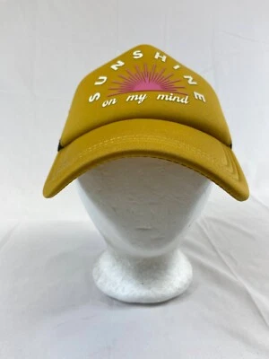 Sunshine on My Mind Trucker Hat Snapback Cap Mesh Back Yellow Ripcurl Adjustable - Image 1 of 4