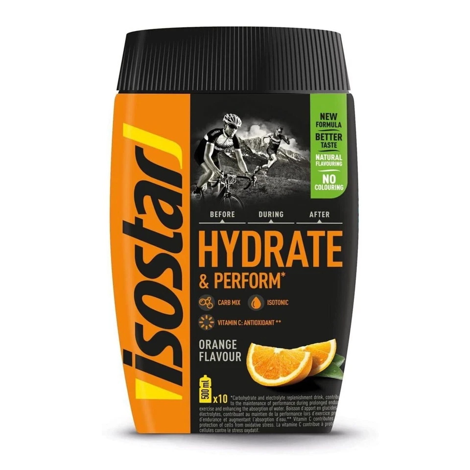 ISOSTAR HYDRATE & PERFORM VIT C ISOTONIC ELECTROLYTE DRINK POWDER 400G ORANGE