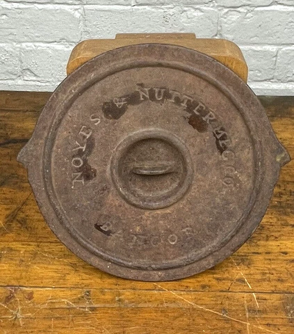 C.1910 Chimney Stove Pipe Cover, NOYES & NUTTER Mfg Bangor, ME ~ No Chips/Cracks Cover