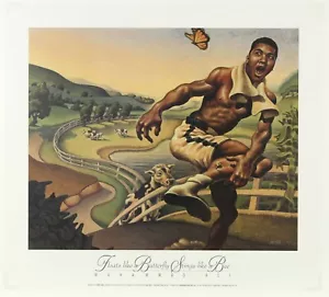1990s Muhammad Ali "Floats Like a Butterfly Stings Like a Bee" 18x20 Lithograph - Picture 1 of 1