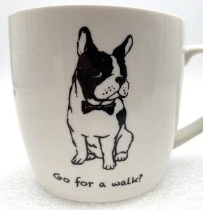 French Bulldog Coffee Mug Go For A Walk Dog Mom Puppy Bouledogue Français - Picture 1 of 5
