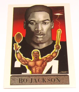 1990 Broder Oddball Promo Art Bo Jackson Card Raiders & Royals Two-Sport Athlete - Picture 1 of 3