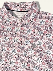 Maelreg Performance Polo Golf Shirt Herren Large Feuerwerk rot weiß blau Stretch - Bild 1 von 13
