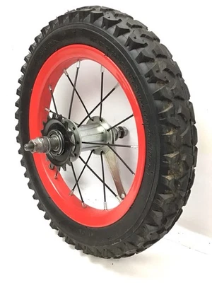 Freno posavasos trasero de rueda roja de 12" con neumático de bicicleta de 12-1/2" X 2-1/4" #T42 Foto 1 de 3