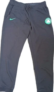 Nike Mens Joggers XL Black Pants Green Logo Basketball Boston NBA Celtics - Picture 1 of 8